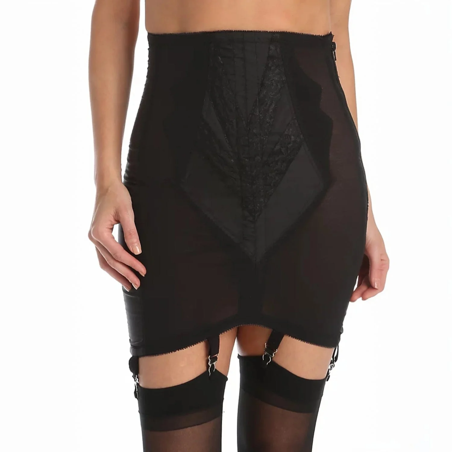 Style 1294 | High Waist Open Bottom Girdle | Extra Firm Shaping | Side Zipper + Hook Closure - Image 13