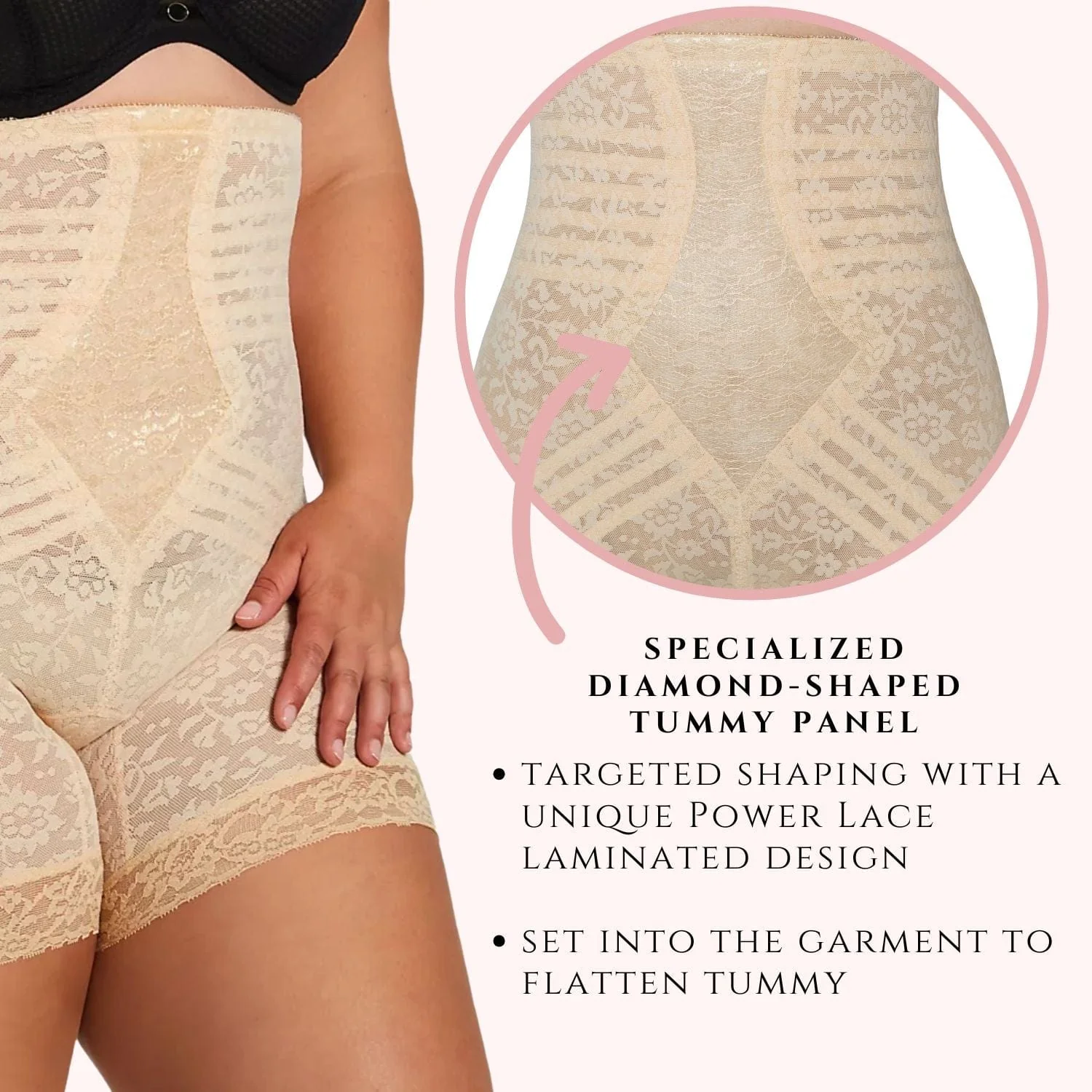 Style 6207 |  No Roll High Waist Lace Thigh Slimmer with Extra Firm Support - Image 16