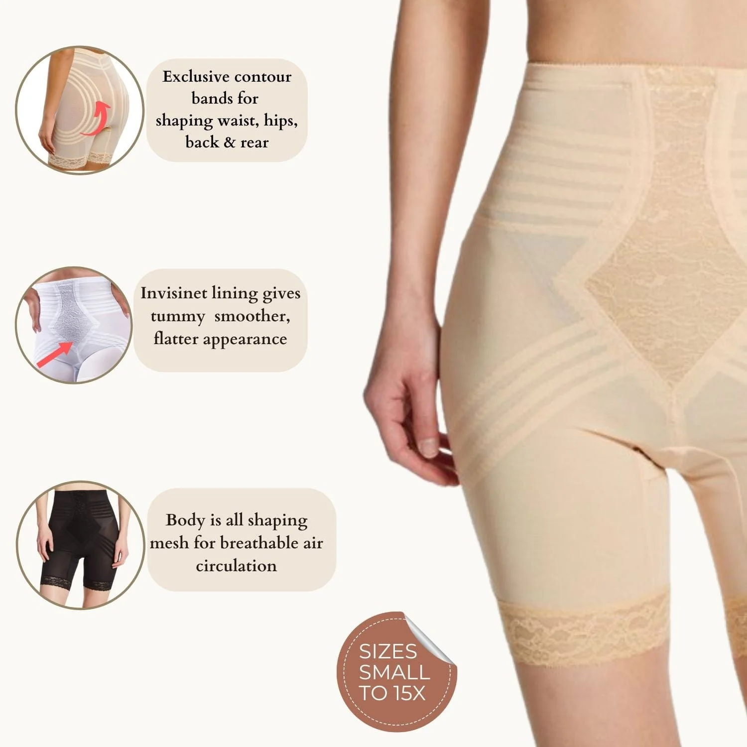 Style 6209 | Breathable High Waist Thigh Slimmer | No Roll Power Mesh Hourglass Shaper |  Firm to Extra Firm Support - Image 18