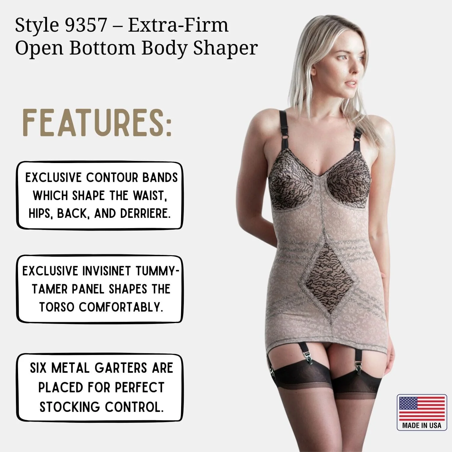 Style 9357 | Body Briefer Extra Firm Shaping - Mocha/Black - Image 6